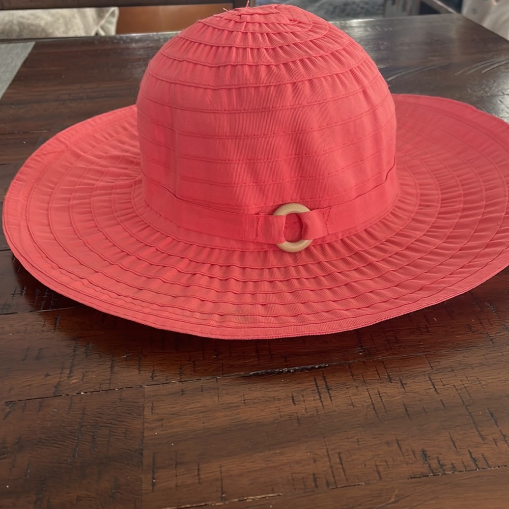 Salmon/Pink colored sun hat